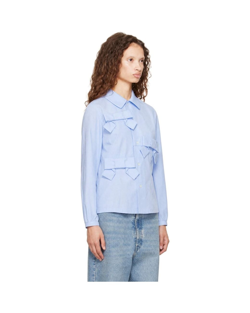 Comme des Garçons Blue Cotton Broad Shirt