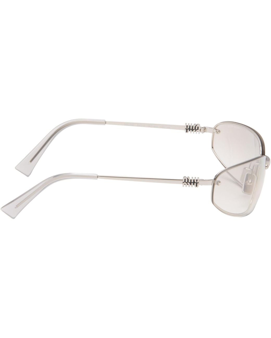 Miu Miu Multicolor Rimless Metal Oval Sunglasses