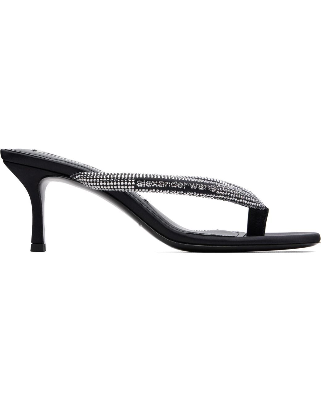 Alexander Wang Black Courtney 65Mm Thong Logo Sandals