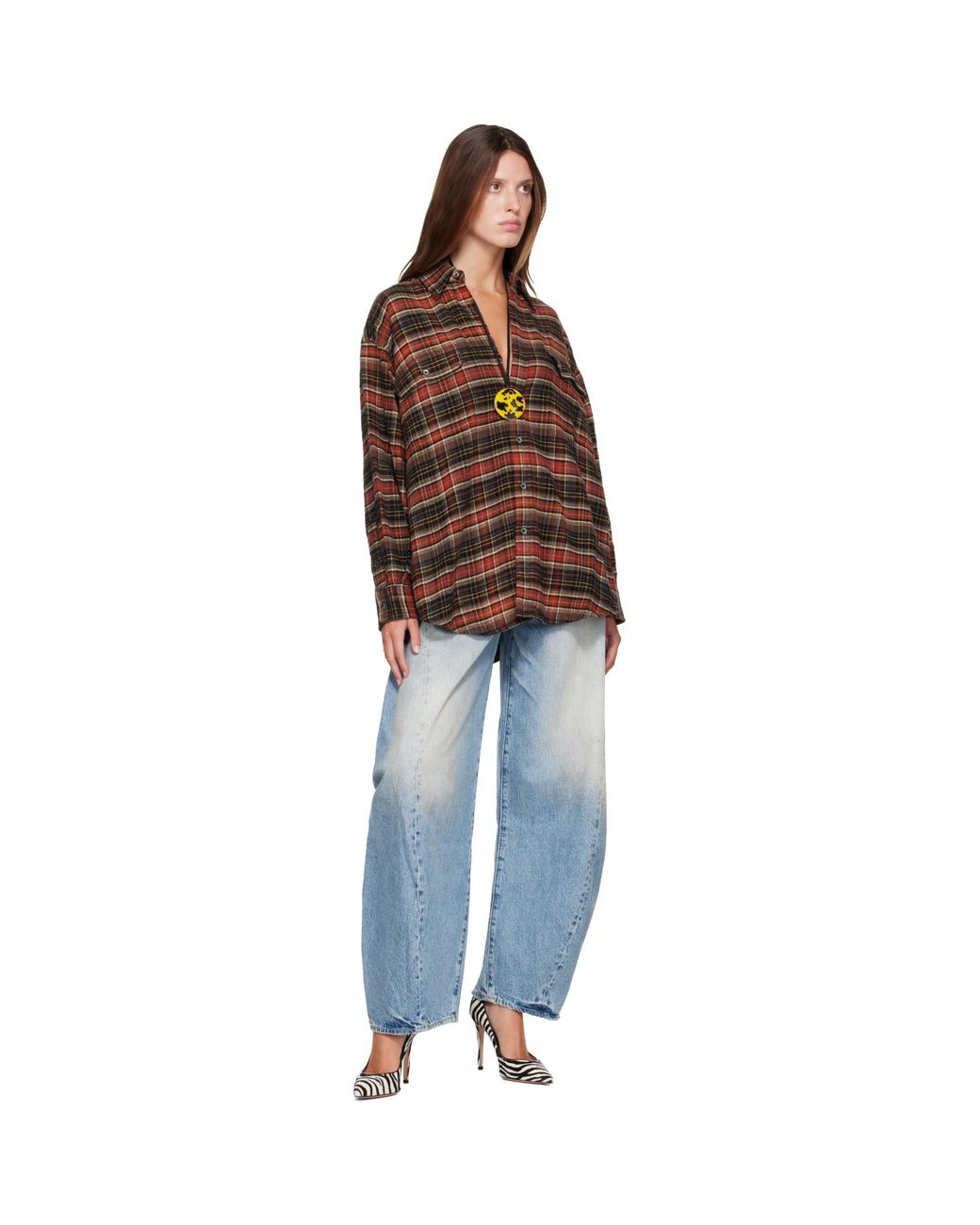 R13 Brown Boyfriend Shirt