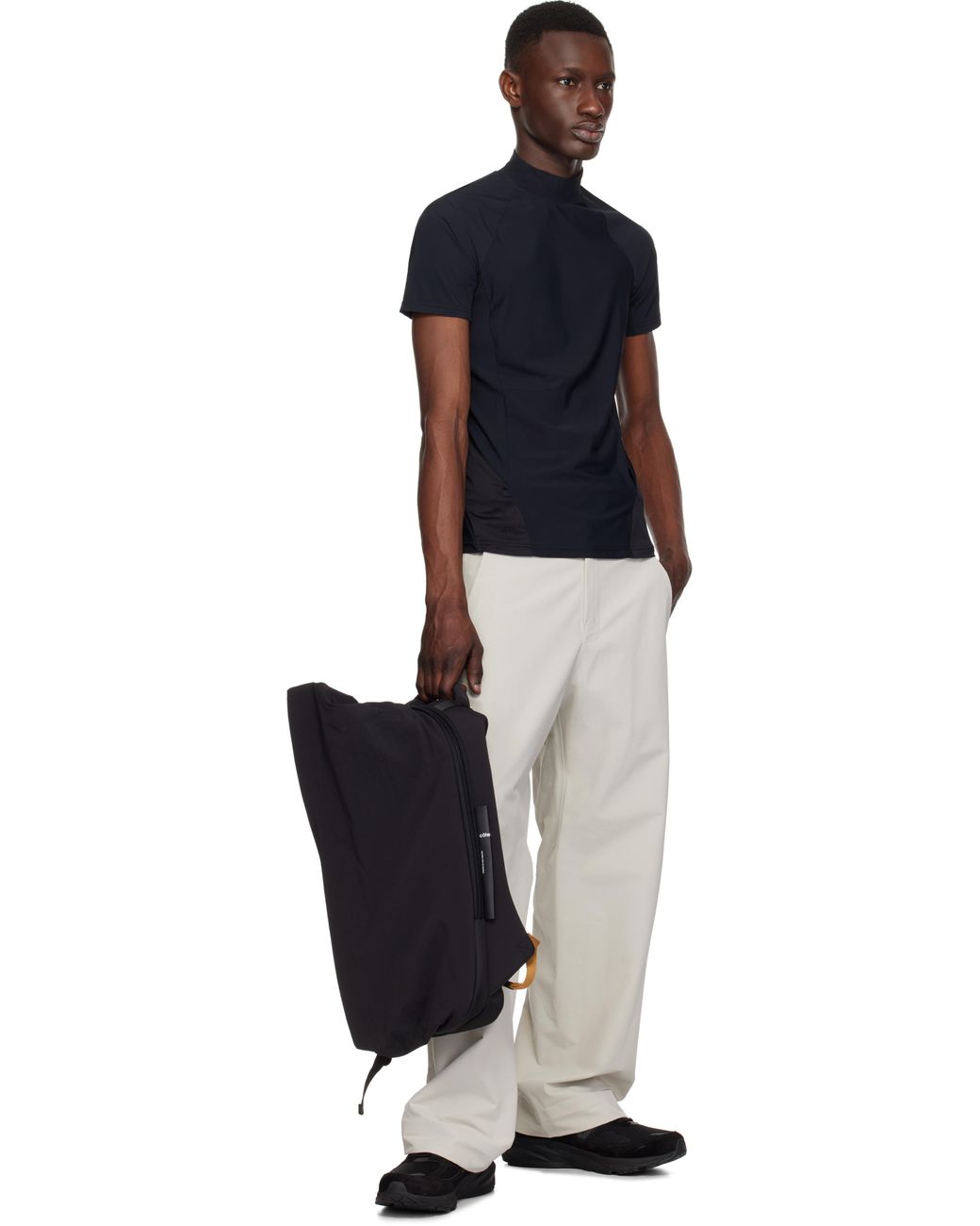 Côte&Ciel Isar M Smooth Colour Accent Backpack in Black for Men