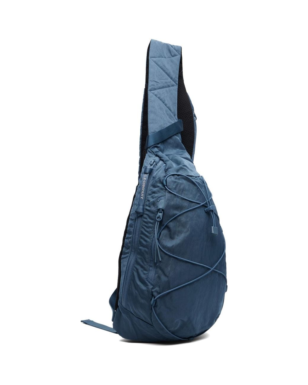 C P Company Blue Nylon B Lens Crossbody Rucksack for men