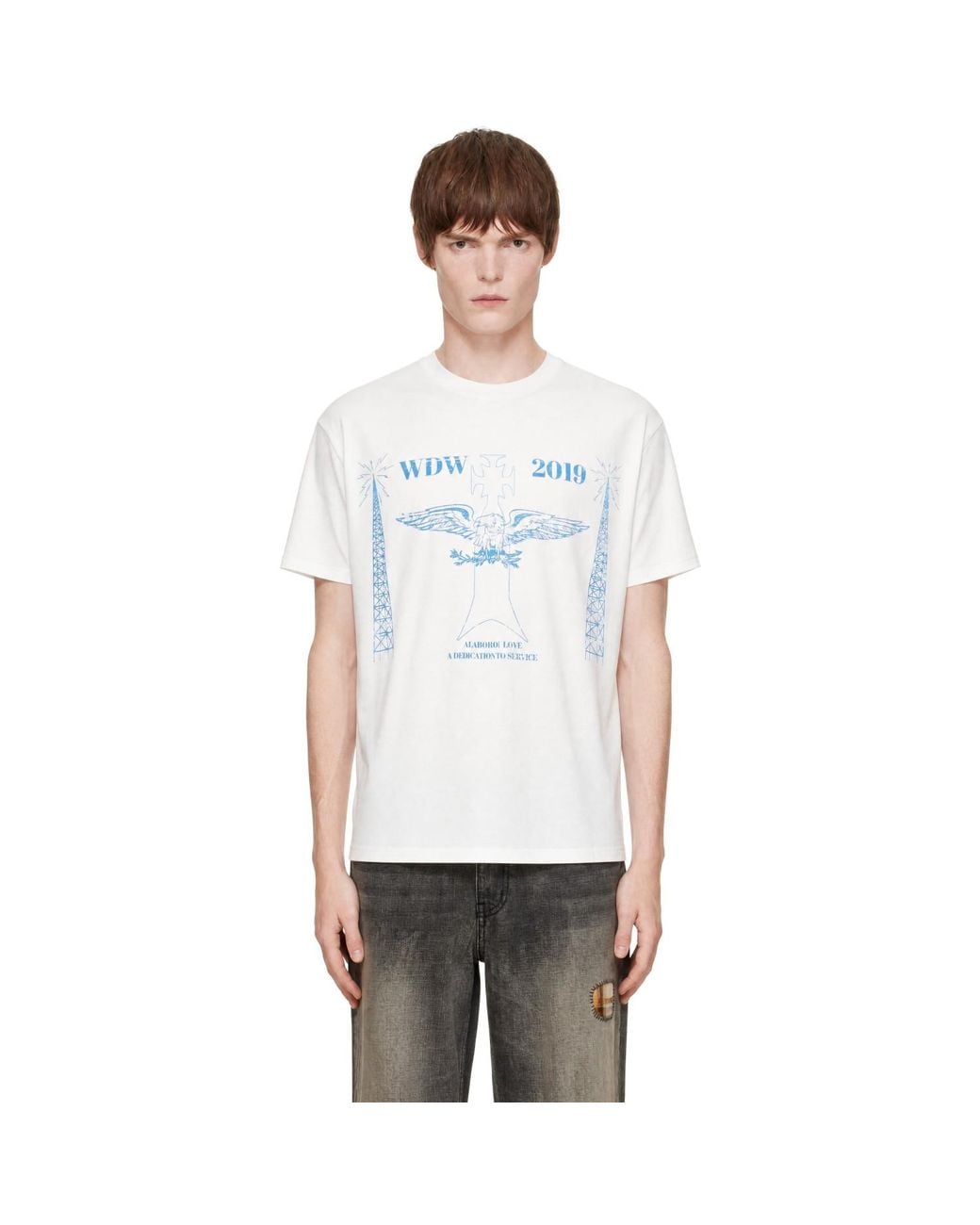 Who Decides War White 'Wdw Fm' Jersey Short Sleeve T-Shirt for men
