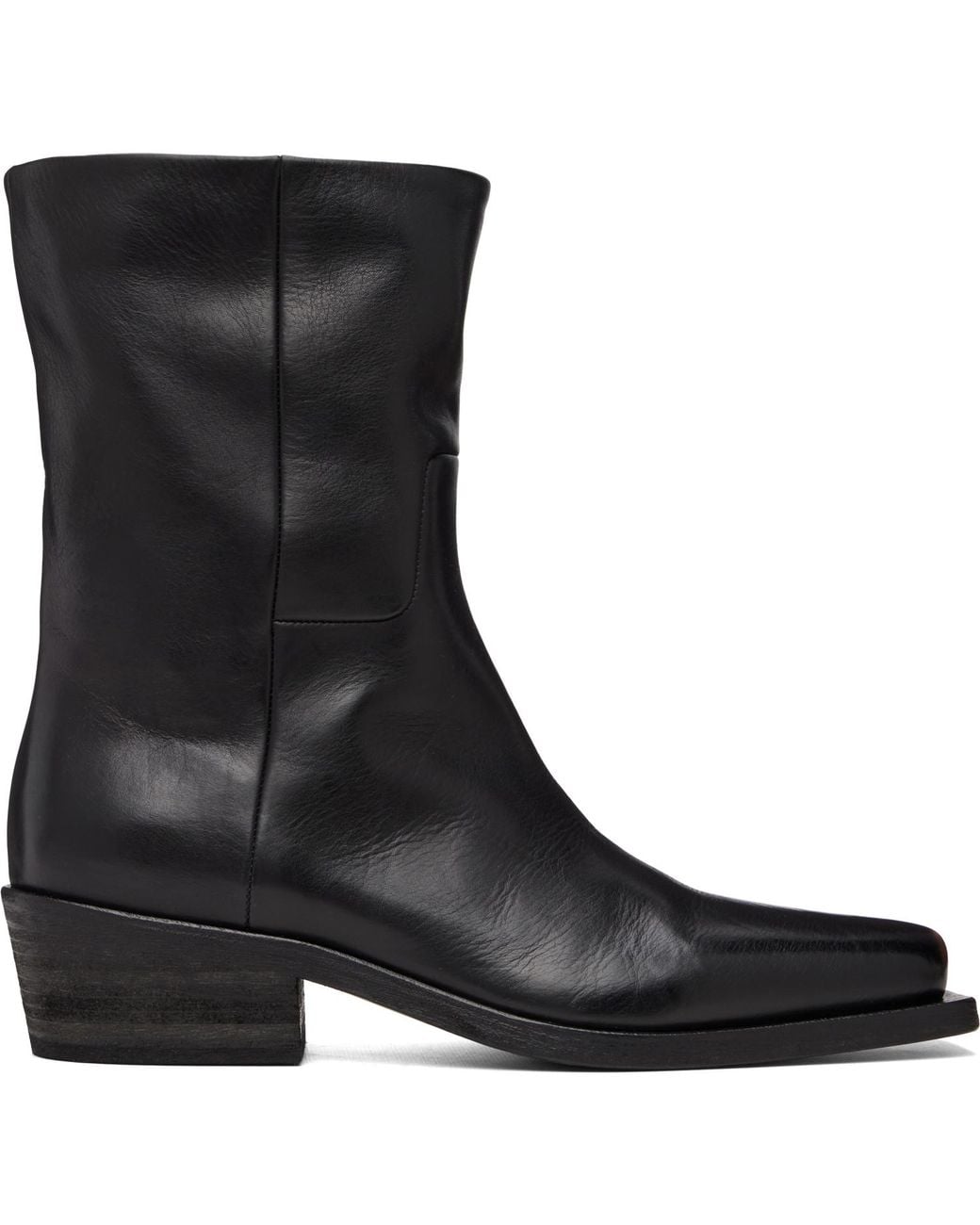 Marsèll Black Tex Soft Pebbled Leather Boots for men
