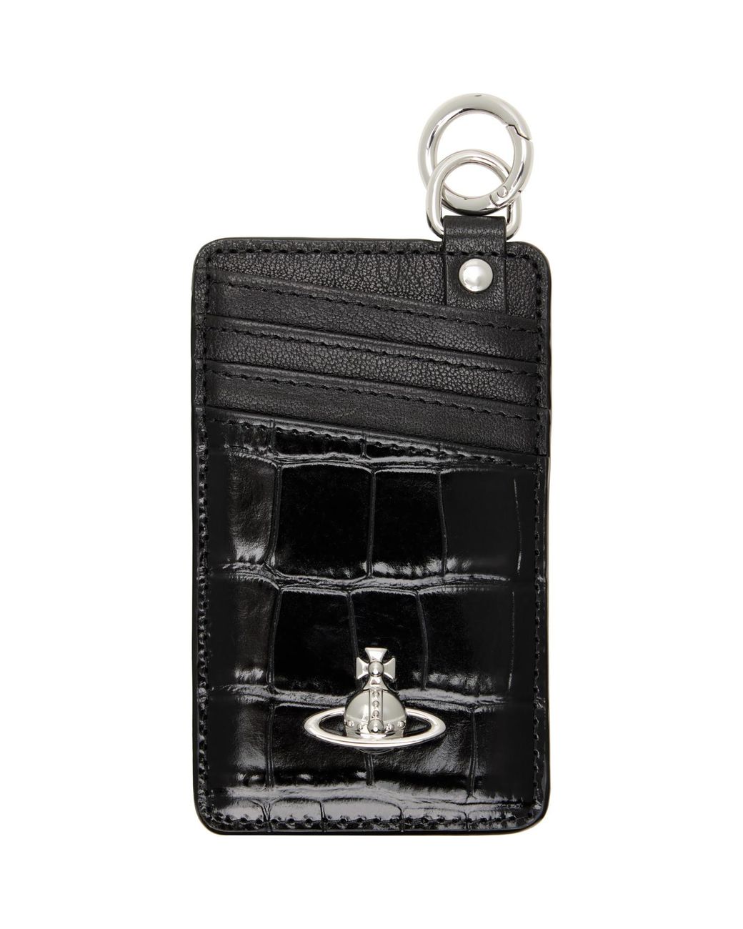 Vivienne Westwood Black Vertical Flat Card Holder for men