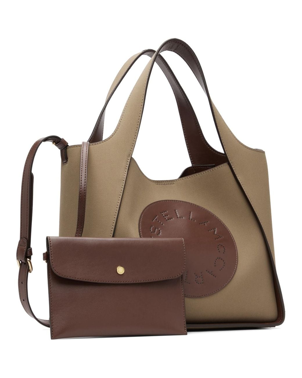 Stella McCartney Brown Logo Crossbody Tote