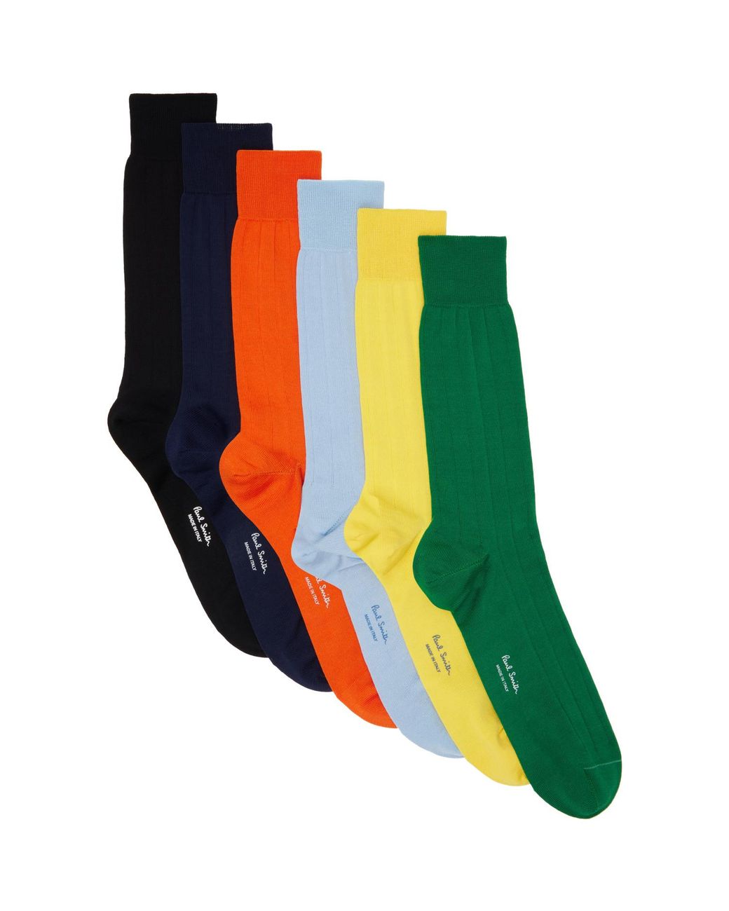 Paul Smith Green Six-Pack Ribbed Socks for men