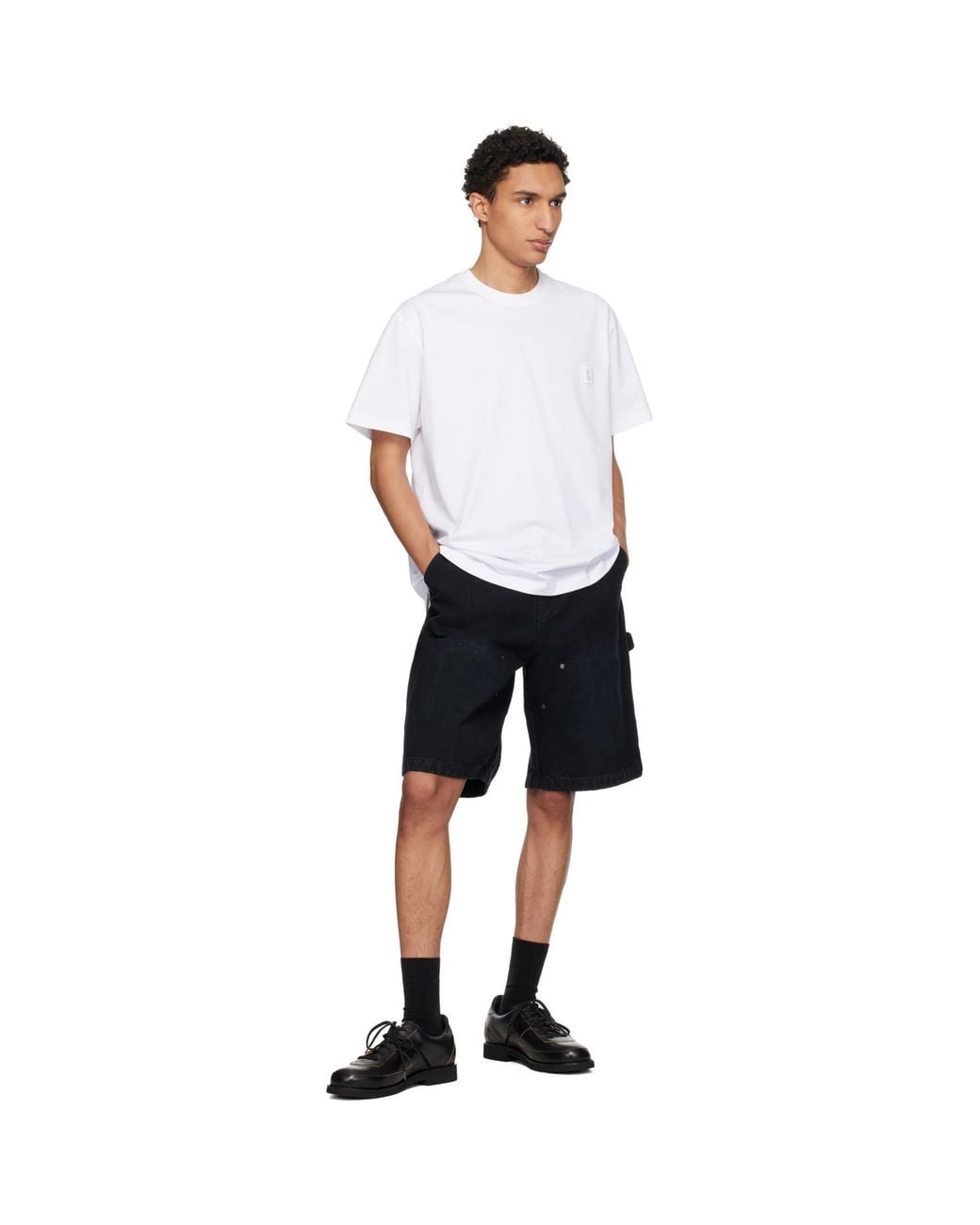 Wooyoungmi White Cotton Back Logo T-Shirt for men