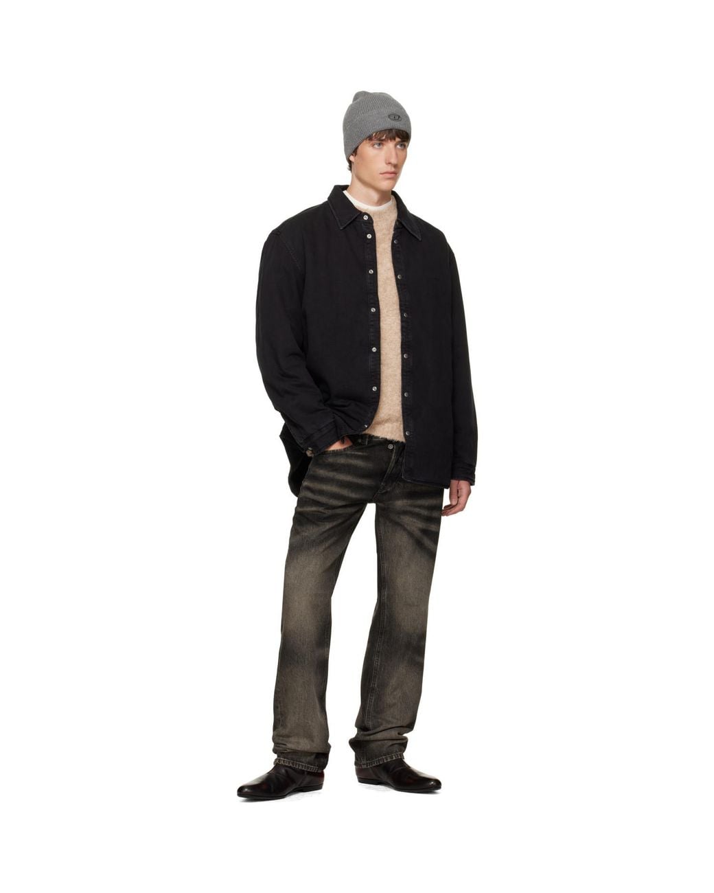 DIESEL Black D-Flaim-D Denim Overshirt for men