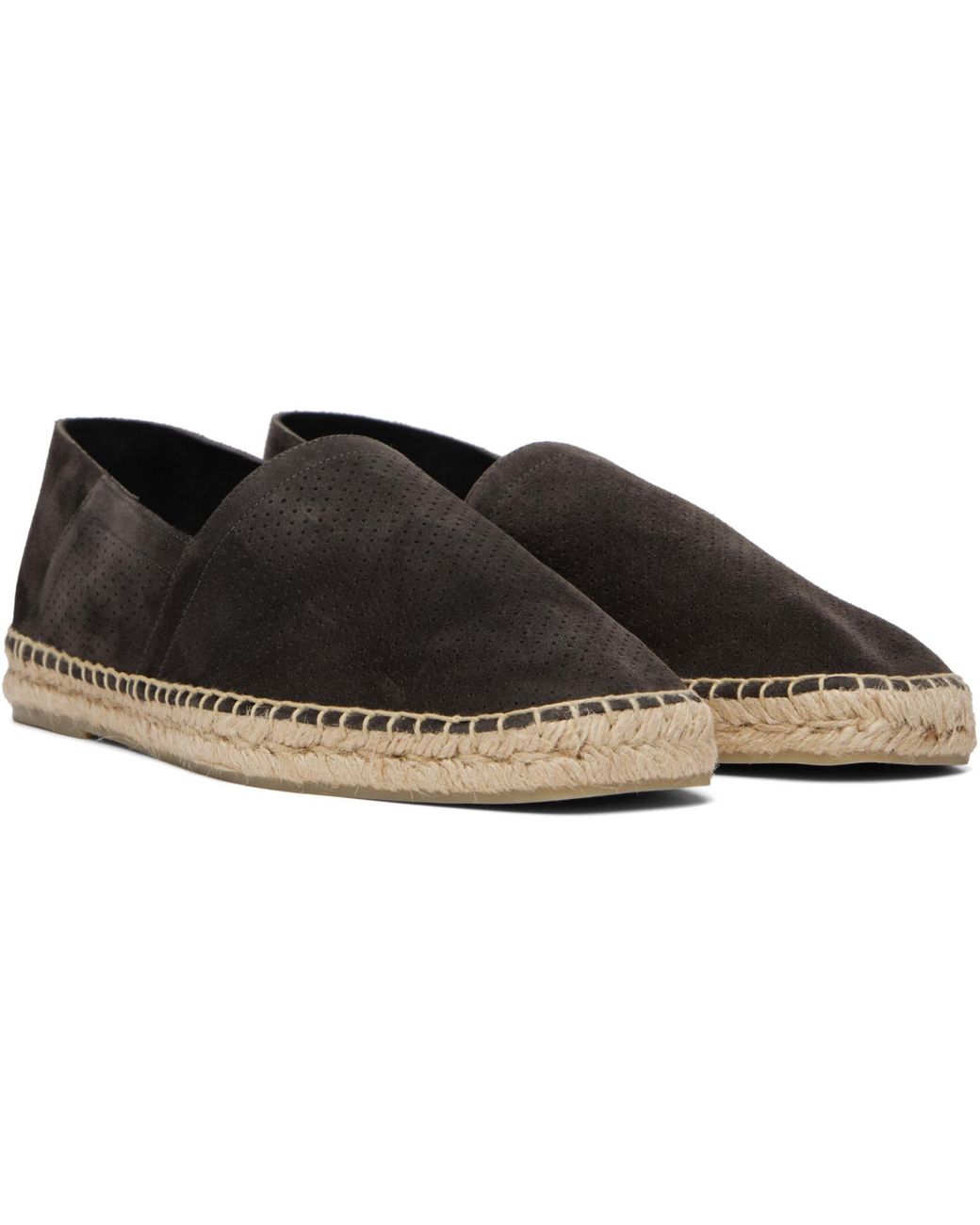 Tom Ford Black Perforated Suede Barnes Espadrilles for men