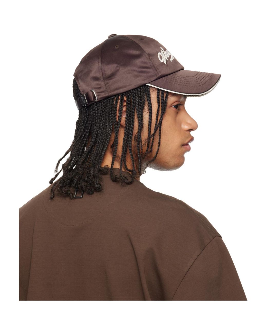 Wooyoungmi Brown Rope Embroidered Ball Cap for men
