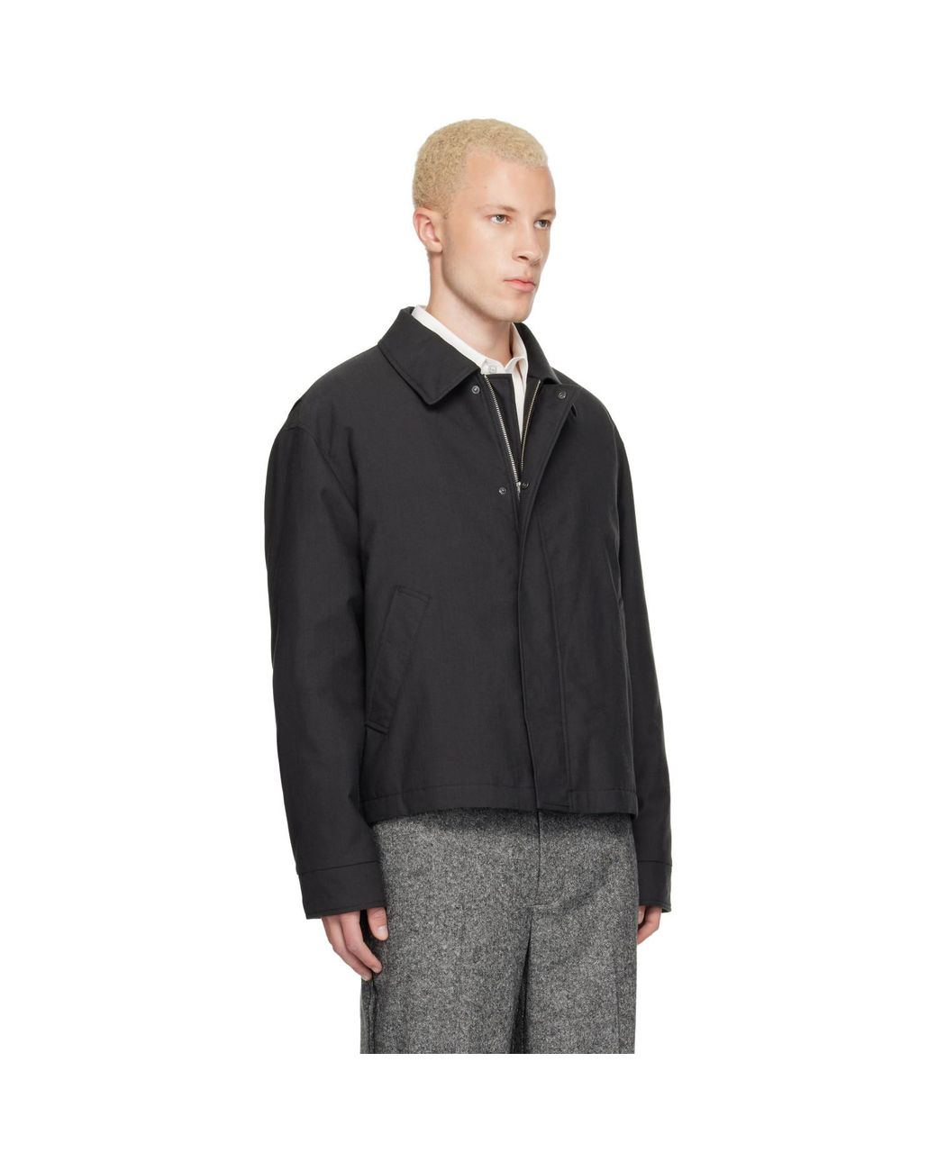 MM6 by Maison Margiela Black Insulated Cotton Wool Jacket for men