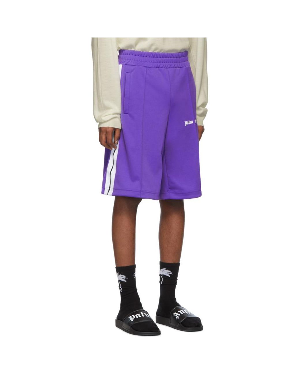 Palm Angels Purple Track Shorts for Men | Lyst