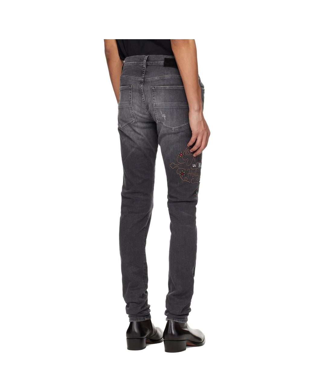 Amiri Black Hollywood' Studded Jeans for men