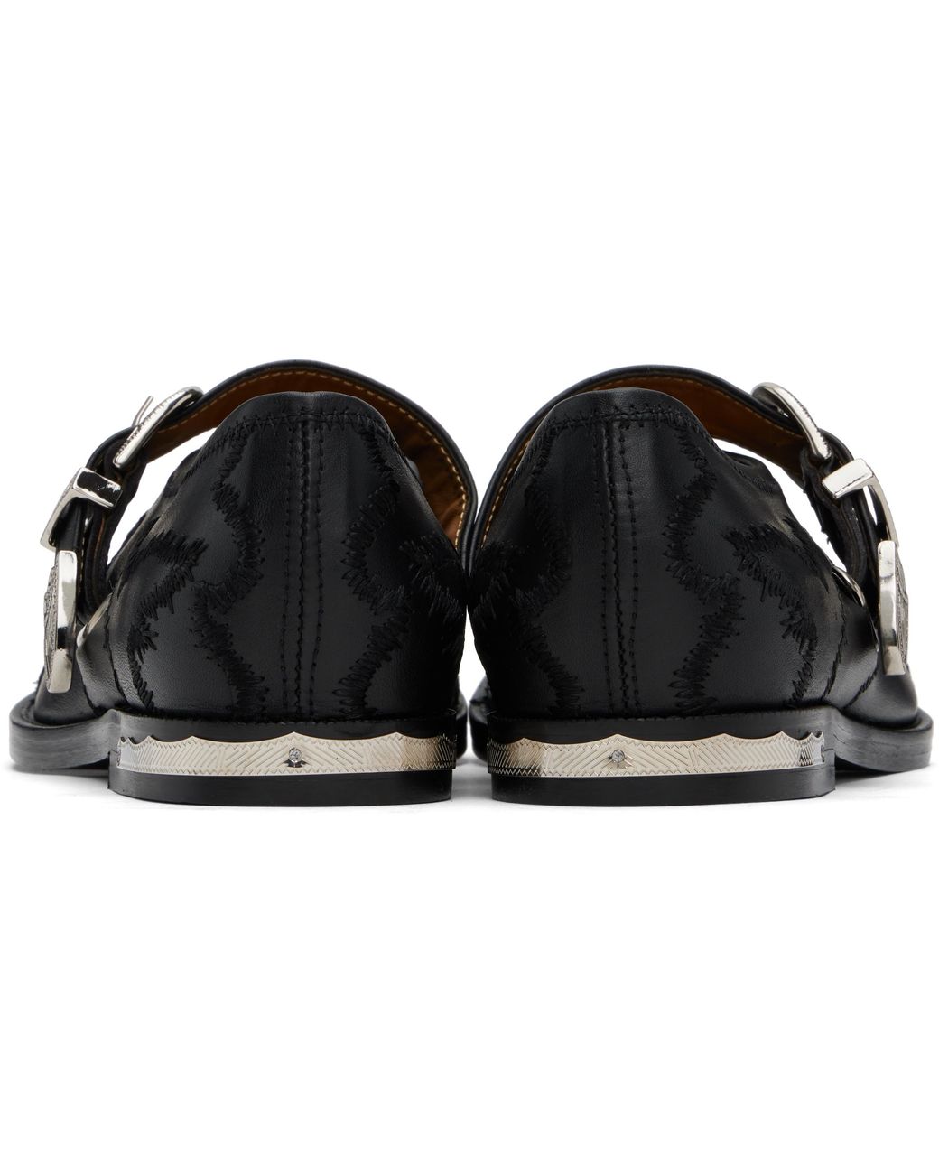 Toga Black Leather Loafers