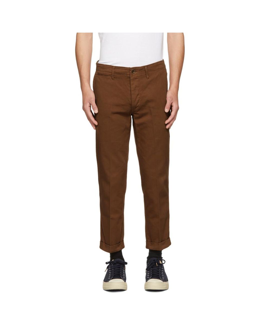 Visvim Brown High-water Chino Trousers for Men | Lyst