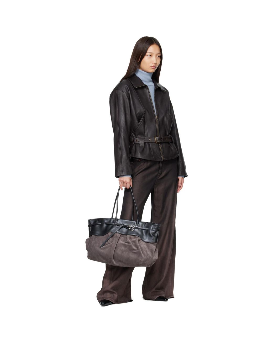 MARGE SHERWOOD Black Soft Grandma Layered Tote