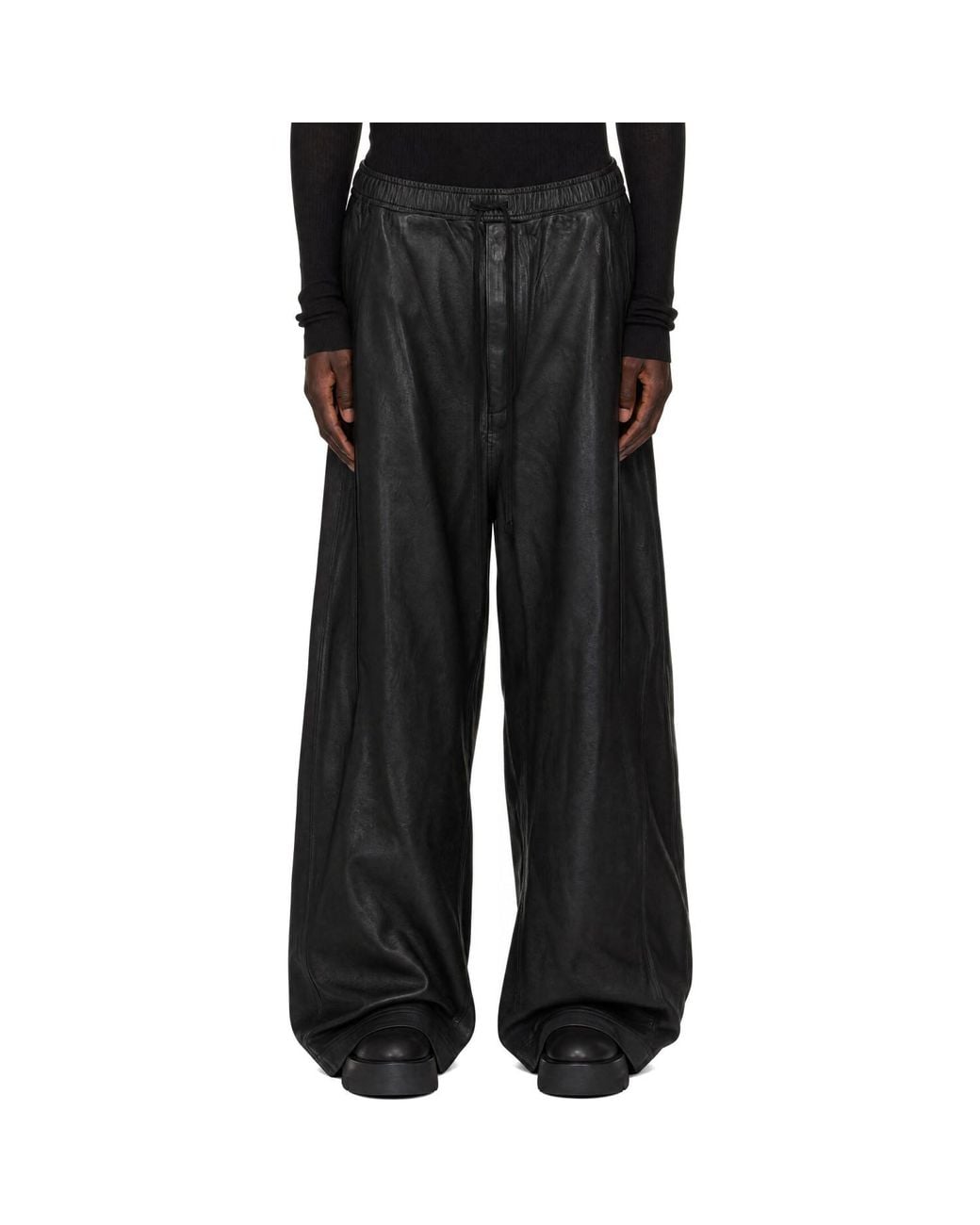 Julius Black Cotton Coated Sweatpants for men