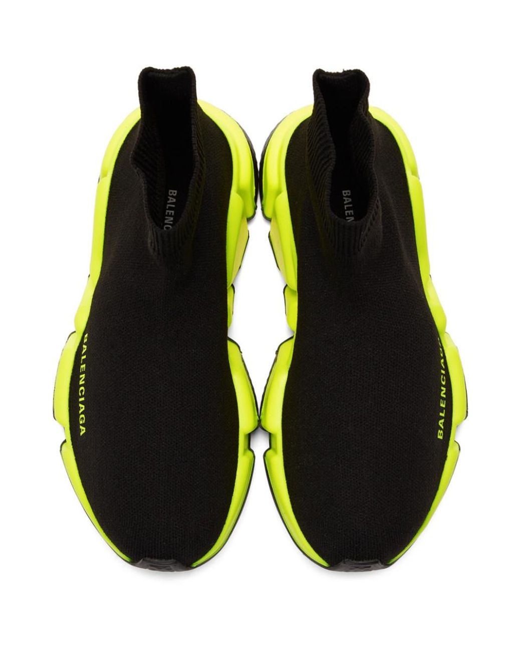 Balenciaga Rubber Black And Yellow Speed Sneakers | Lyst