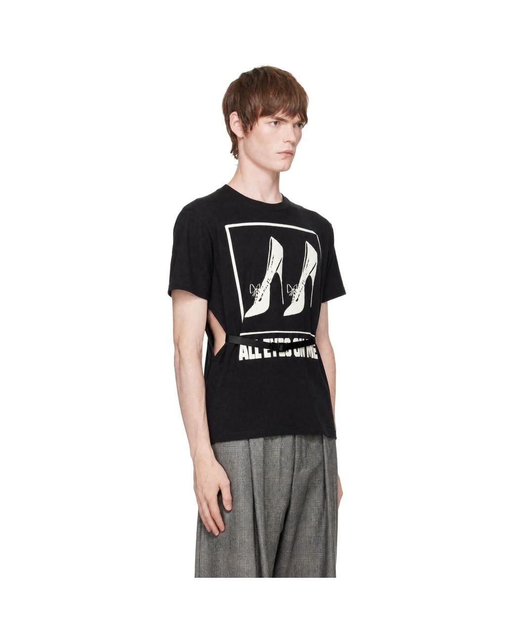 VAQUERA Black 'All Eyes On Me' Belted T-Shirt for men