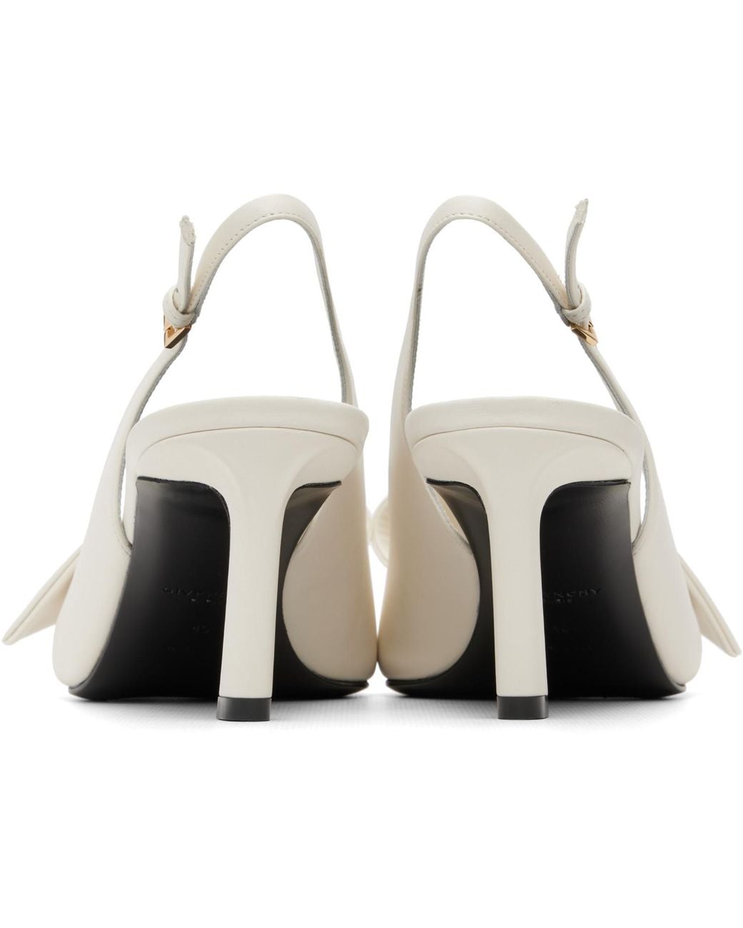 Givenchy White Twisted Ribbon Slingback Heels