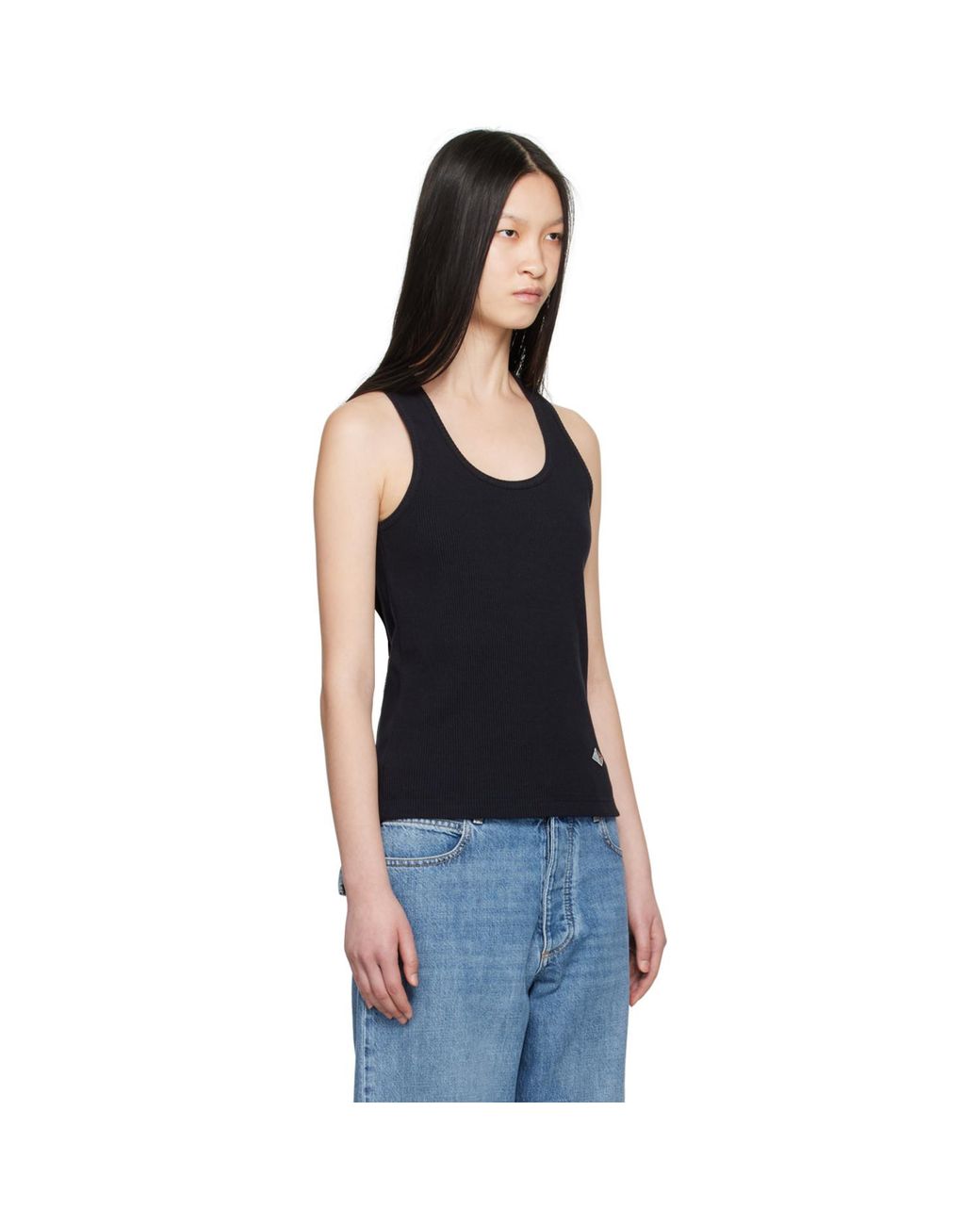 Bottega Veneta Black Logo Patch Tank Top