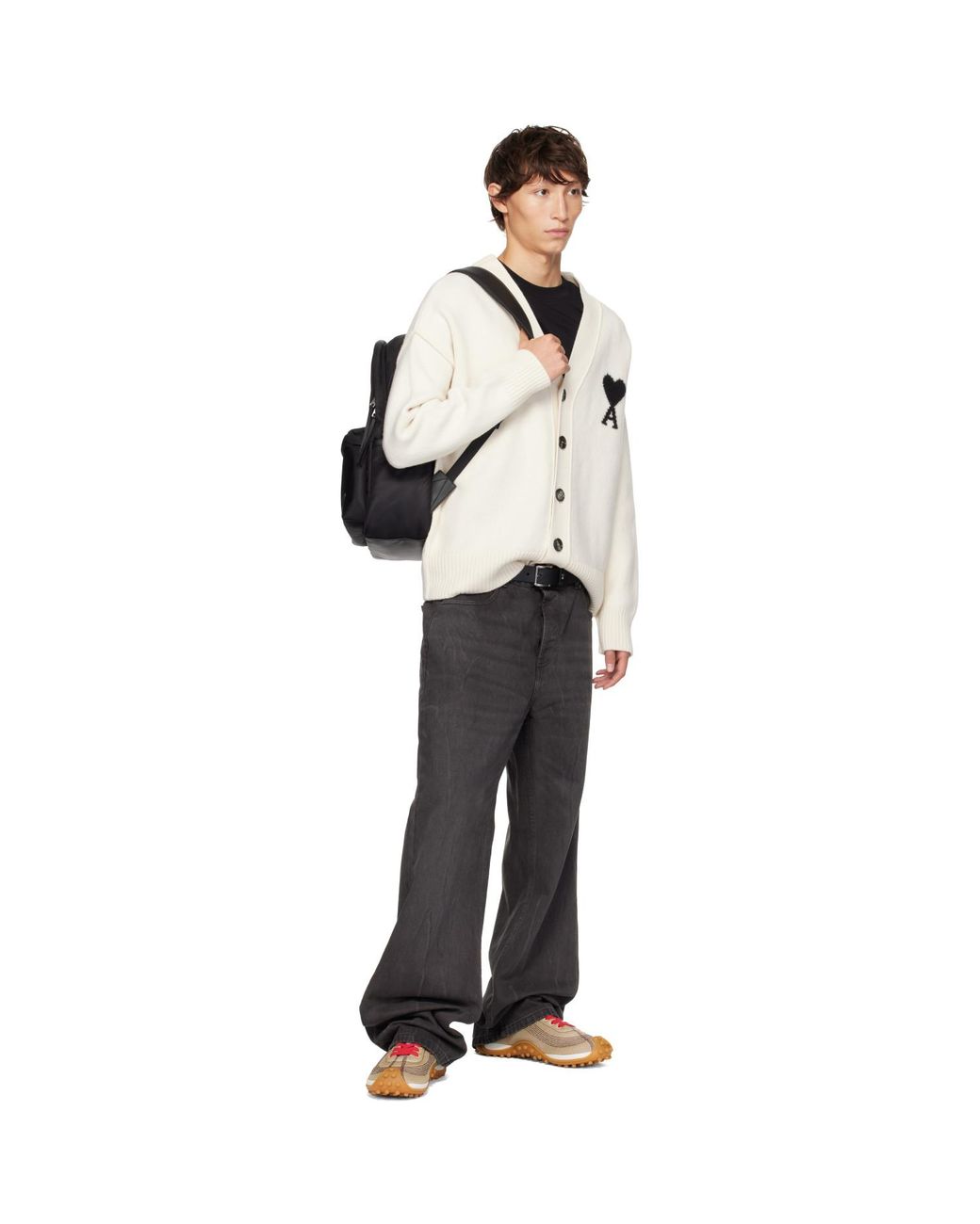 AMI Black Marcel Backpack for men