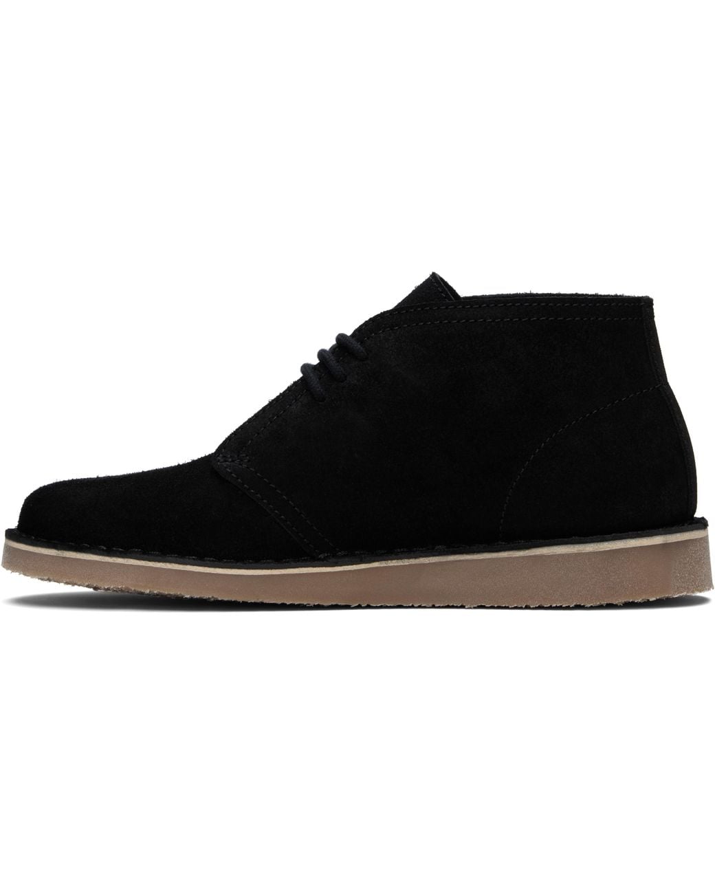 Fred Perry Black Hawley Suede Desert Boots for men