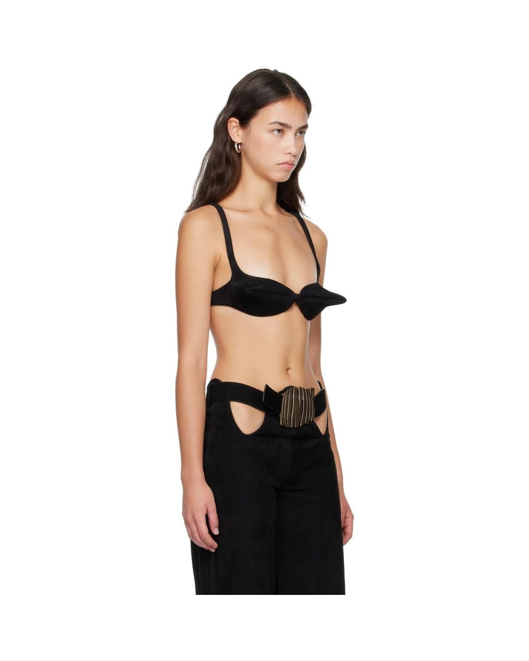 Jean Paul Gaultier Black 'The Conic' Leather Bra