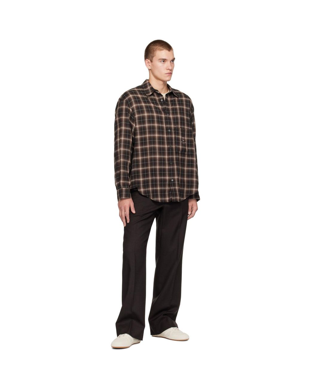 Wooyoungmi Black Ombre Check Shirt for men