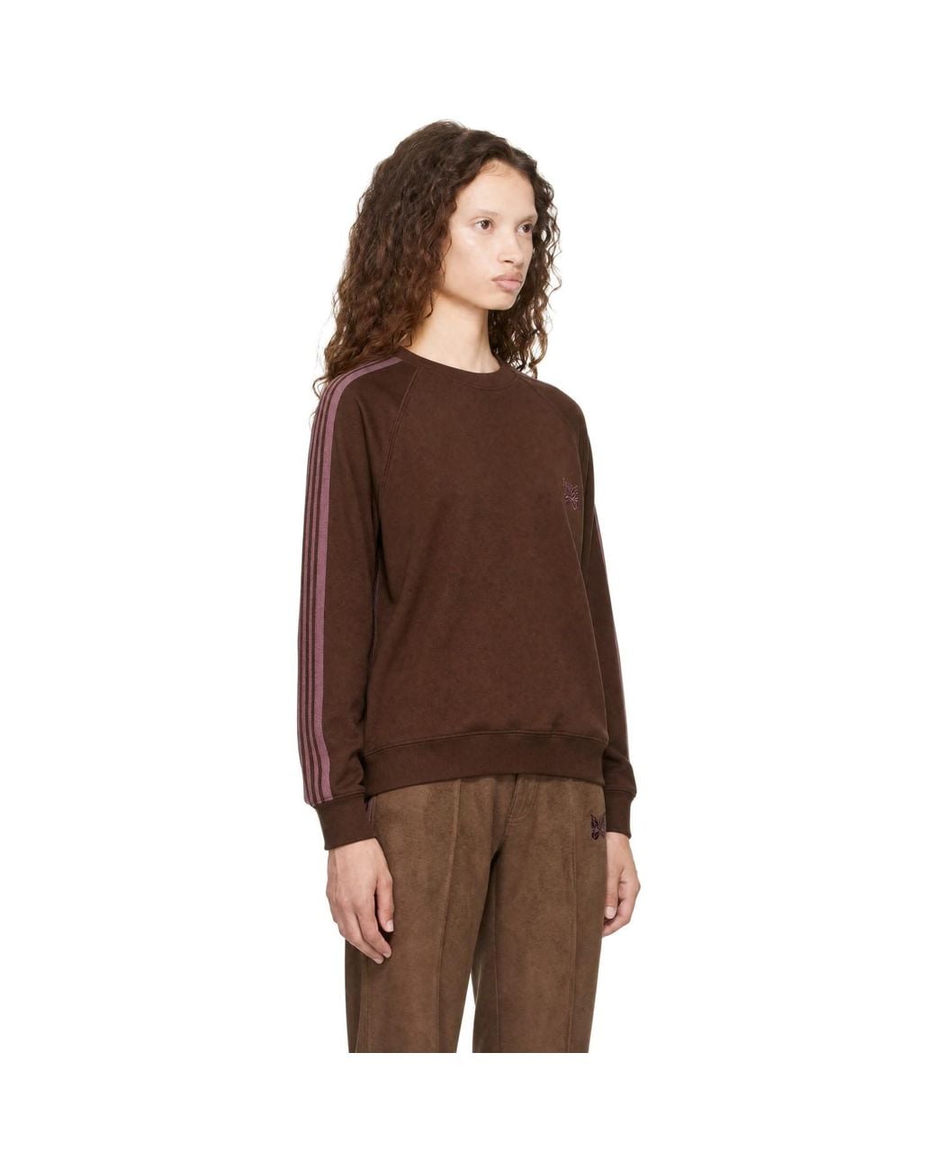 Needles Brown Crewneck Track Sweatshirt