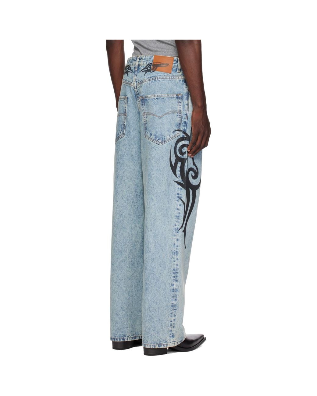 Vetements Blue Graffiti Baggy Jeans for men
