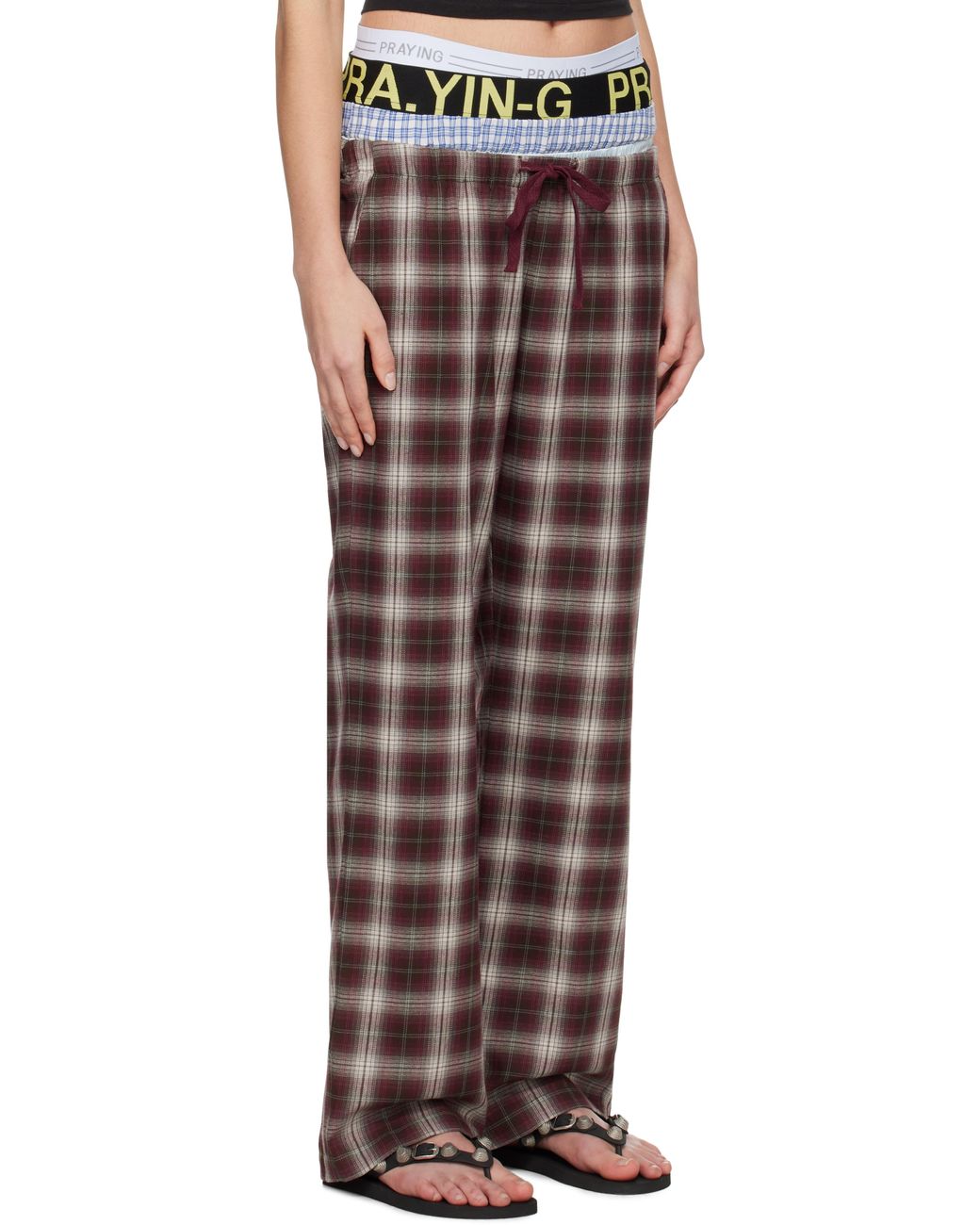 完売アイテム:Praying underwear sweats plaid Praying Multicolor Plaid Underwear Sweatpants Praying