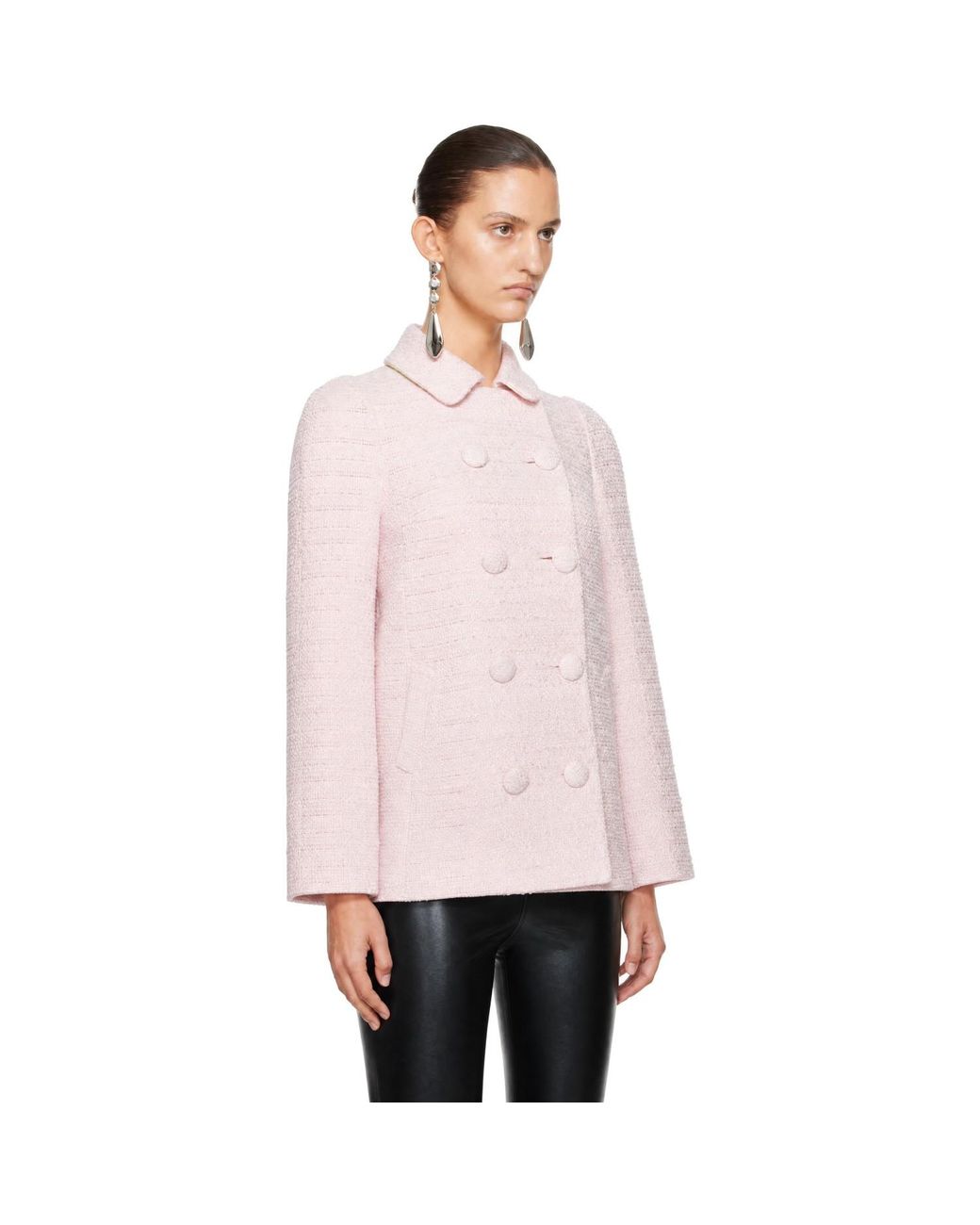 LAURA ANDRASCHKO Pink Knightsbridge Micro Pea Coat