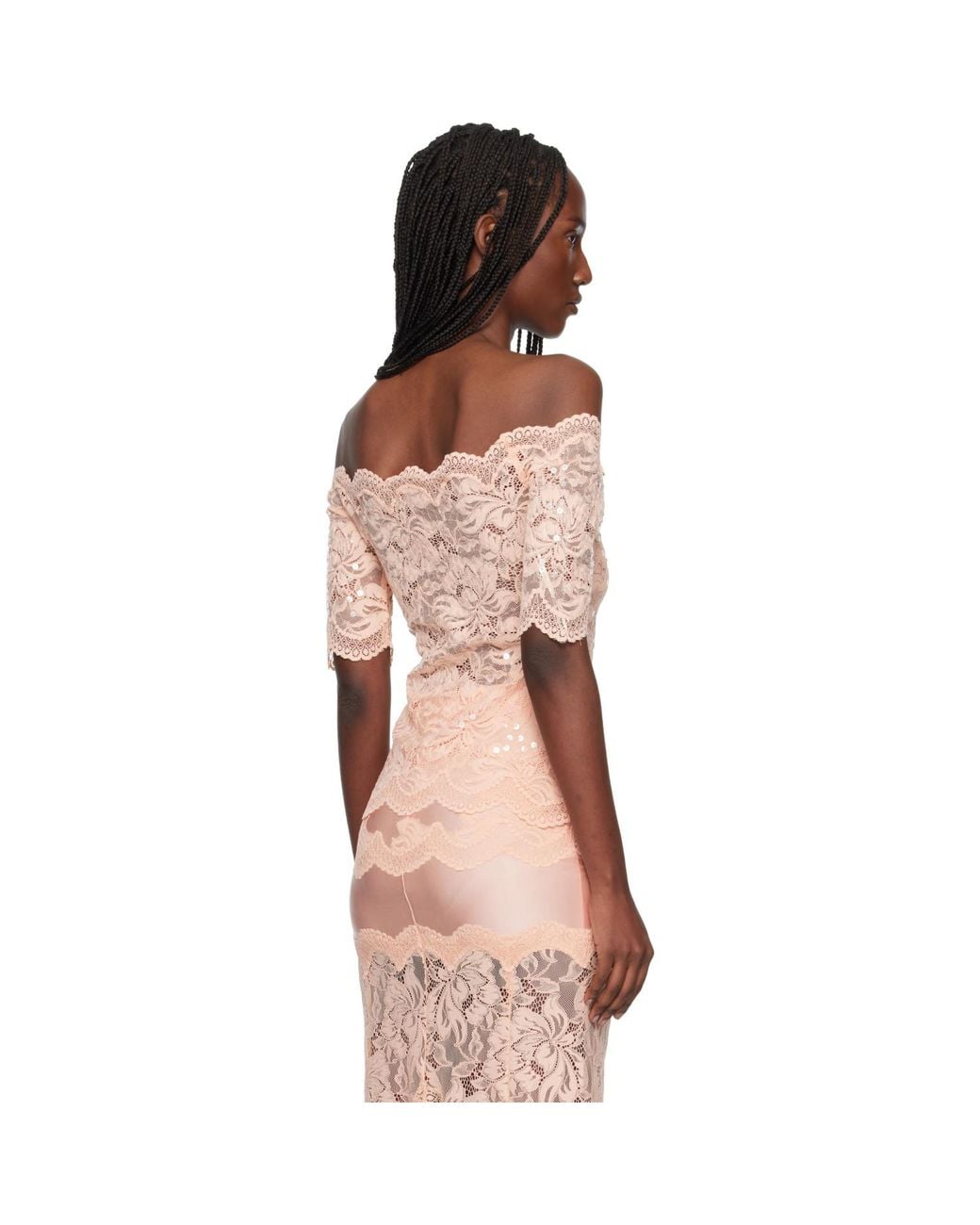 Rabanne Multicolor Off The Shoulder Lace Top