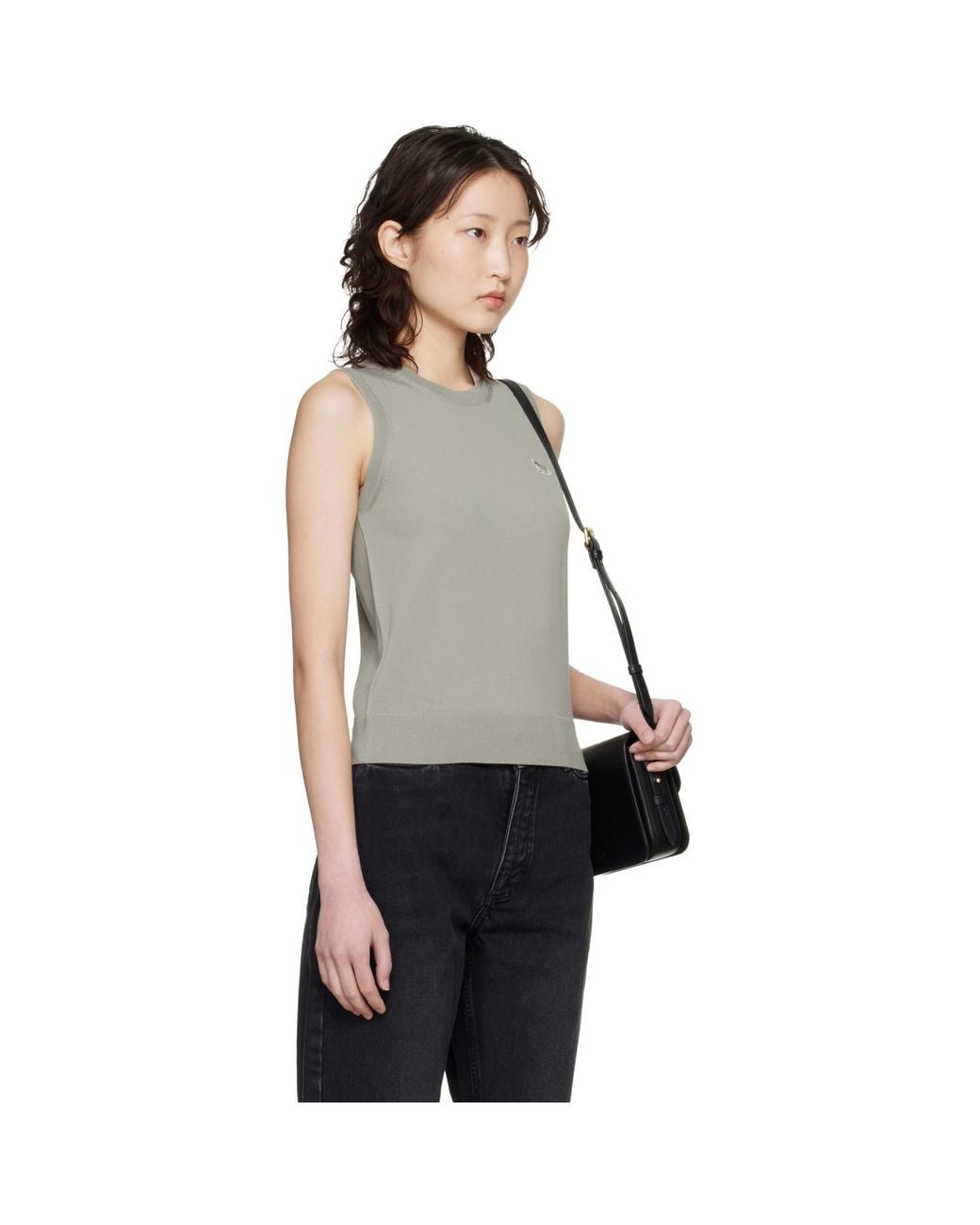 Maison Kitsuné Black Baby Fox Fine Merino Sweater Vest