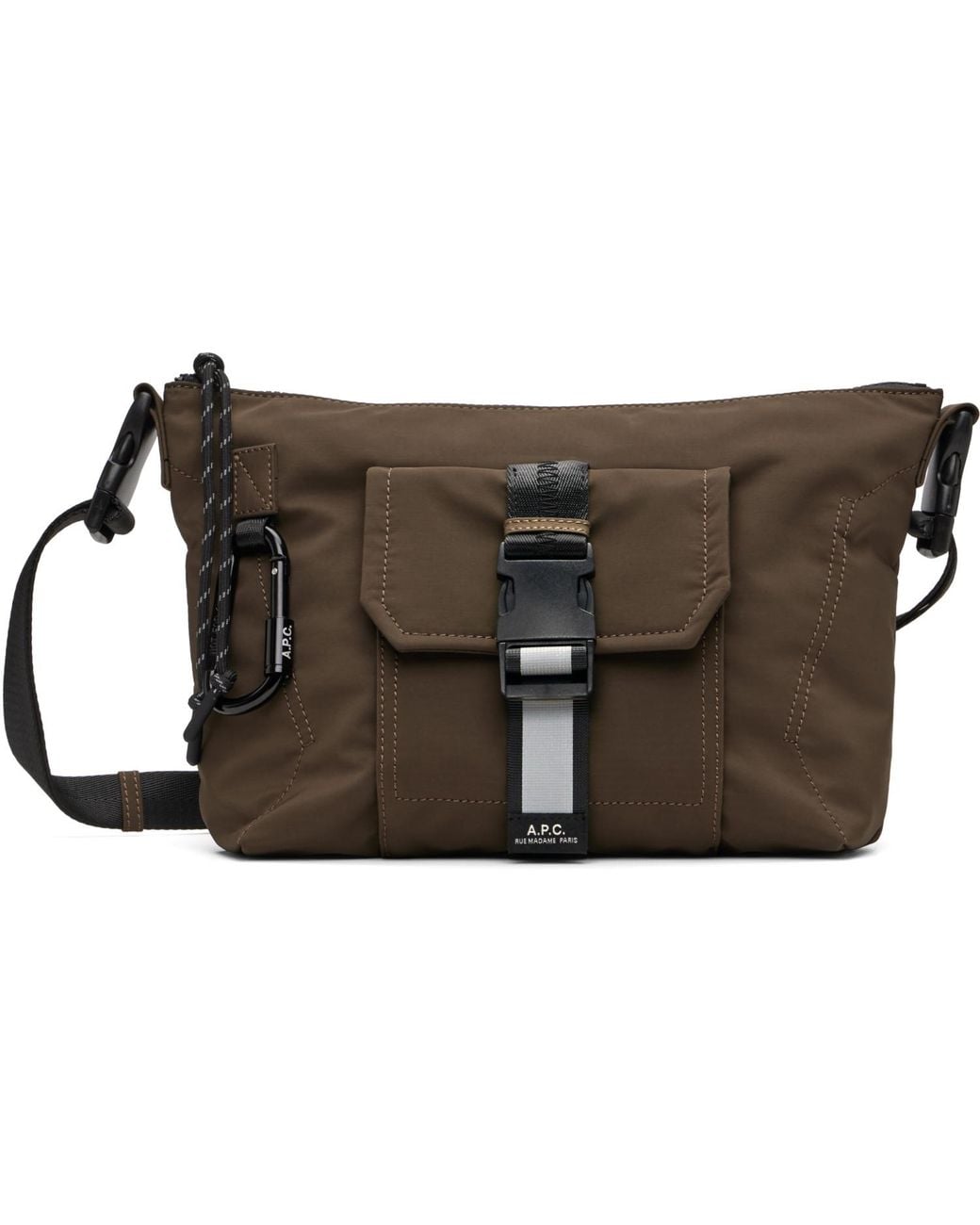 A.P.C. Brown Khaki Trek Satchel for men