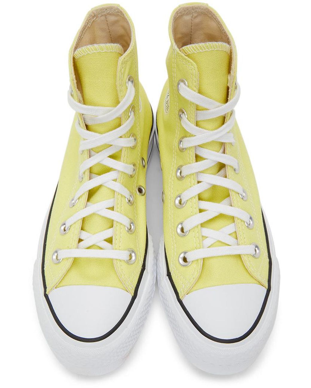 Converse Yellow Color Platform Chuck Taylor All Star High Sneakers | Lyst