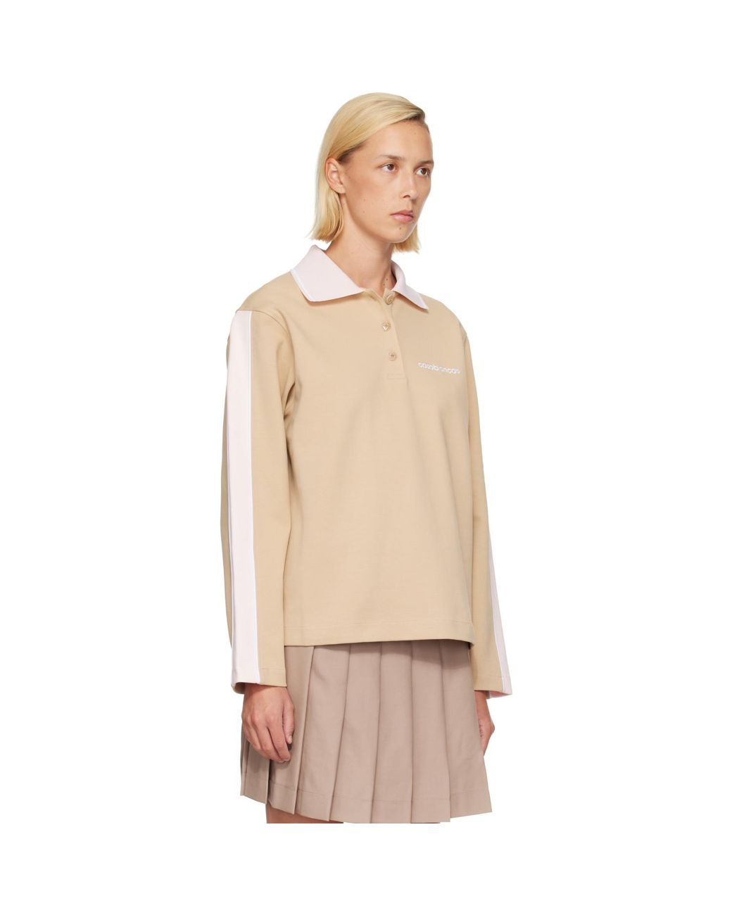 Casablanca Natural Tan Punto Polo Collared Sweatshirt