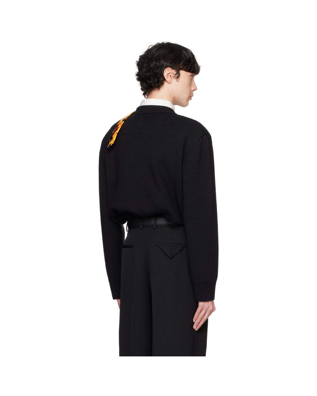 Bottega Veneta Black Classic Wool Tailored Sweater for men