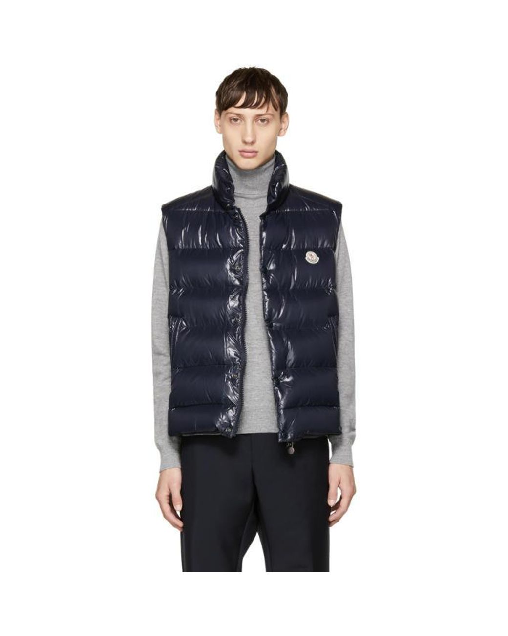 Moncler Navy Down Tib Vest in Blue for Men | Lyst Canada