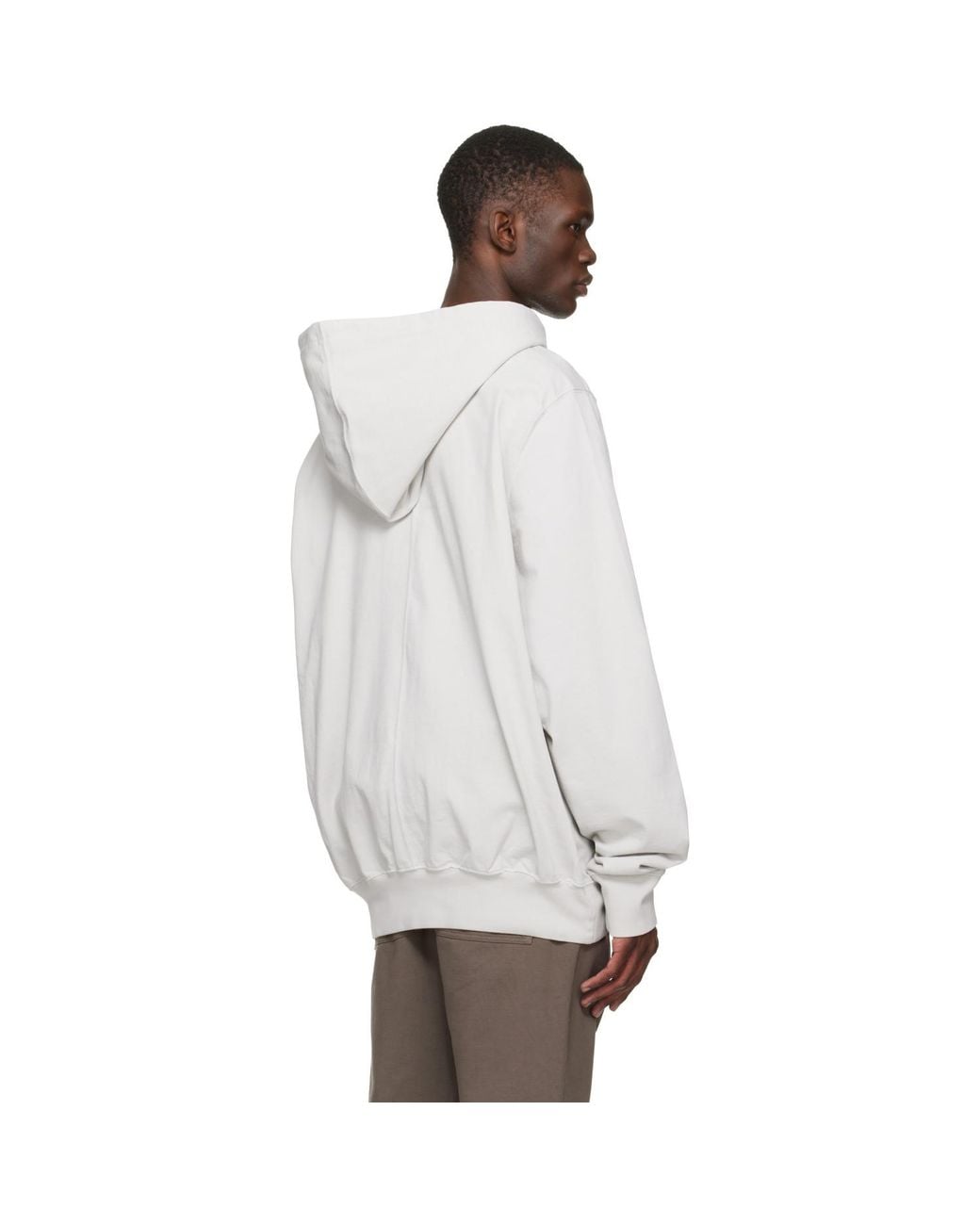 Rick Owens White Off- Temple Oversized Hoodie for men