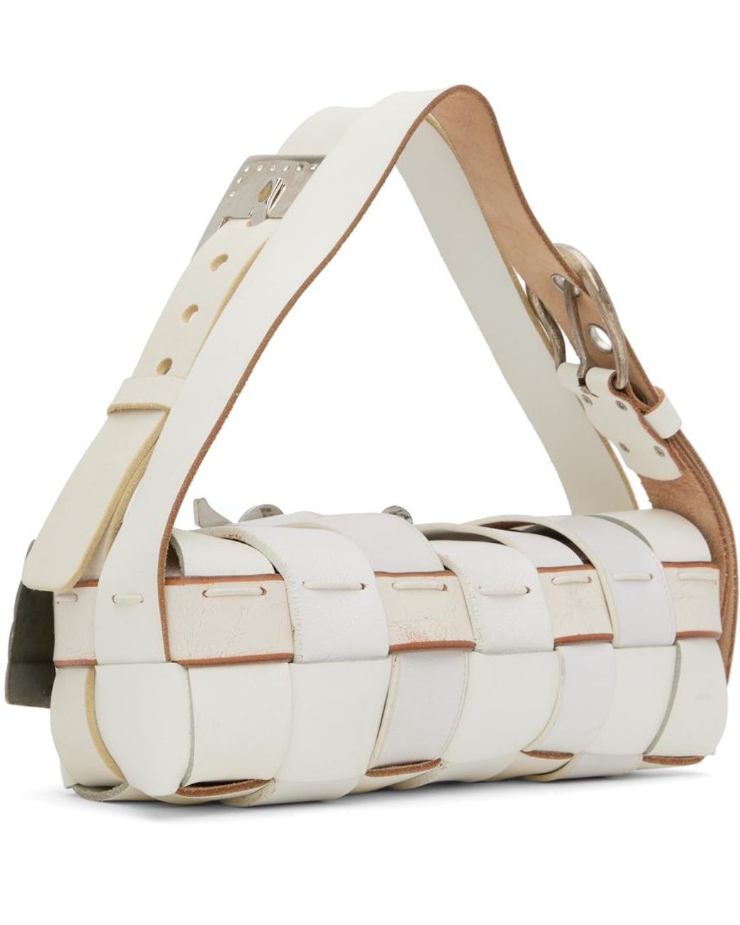 HODAKOVA Off- Buckle Baguette Bag in White | Lyst