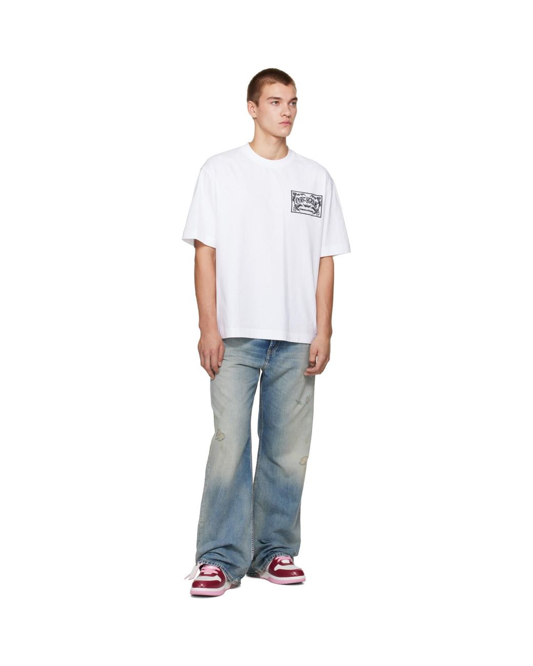 Off-White c/o Virgil Abloh White Paisley Label Skate S/S T-Shirt for men