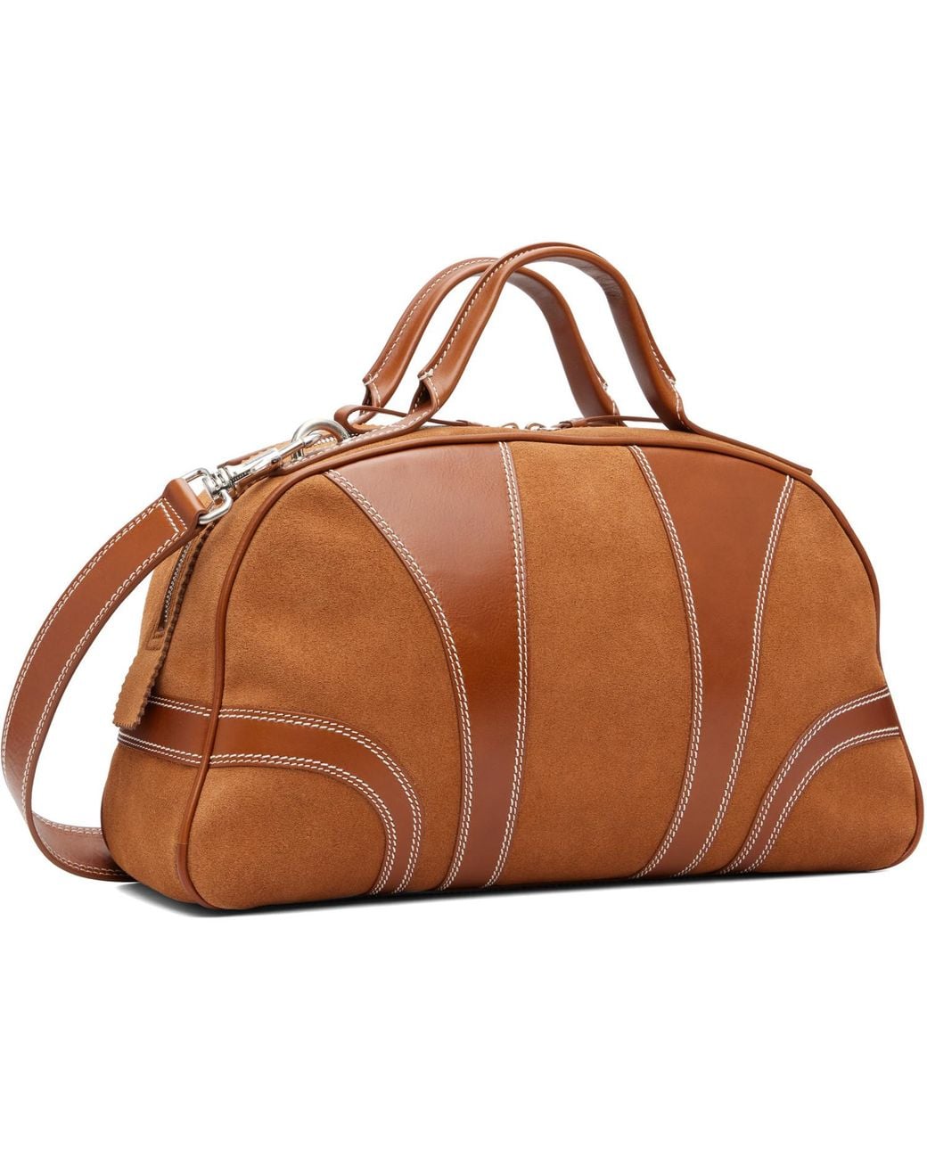 Dries Van Noten Brown Tan Suede Duffle Bag for men