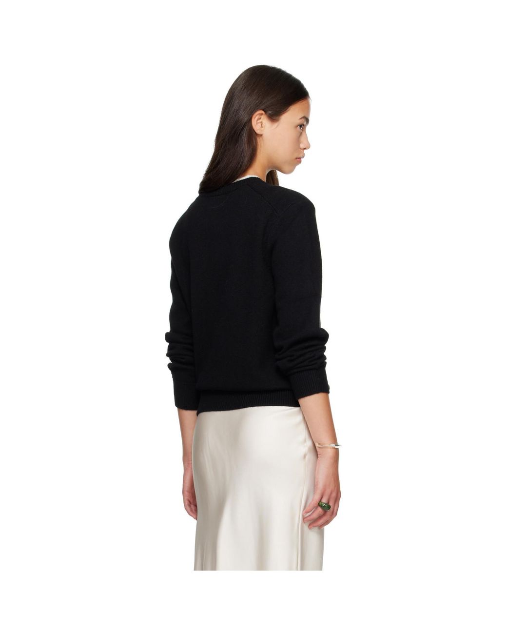 Loulou de Saison Black Off- Otis Bicolor Cashmere Sweater