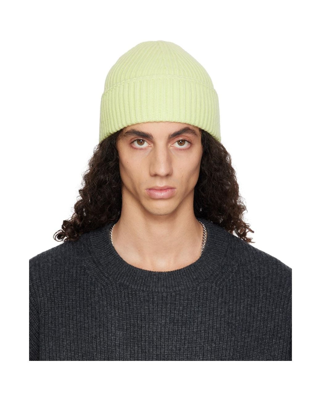 YACAIA Blue Y-0004 Merino & Cashmere Beanie for men