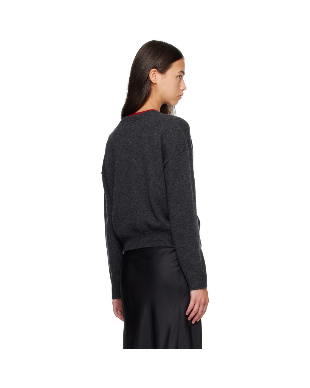 Loulou de Saison Black Nicola Bicolor Cashmere Cardigan