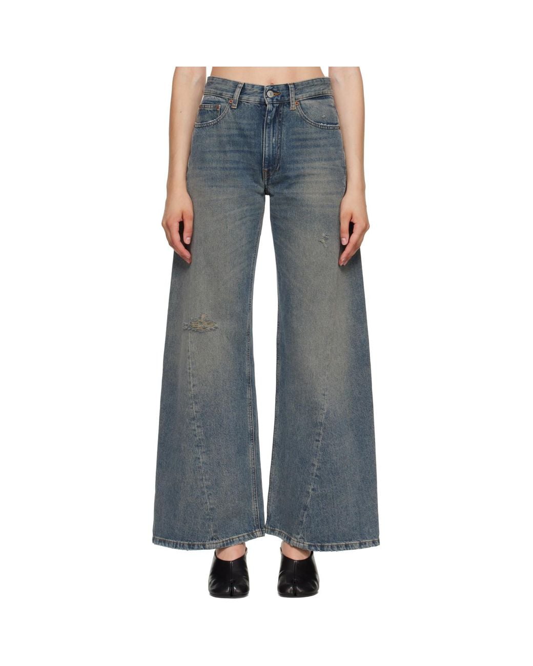 MM6 by Maison Margiela Blue Wide Denim Jeans