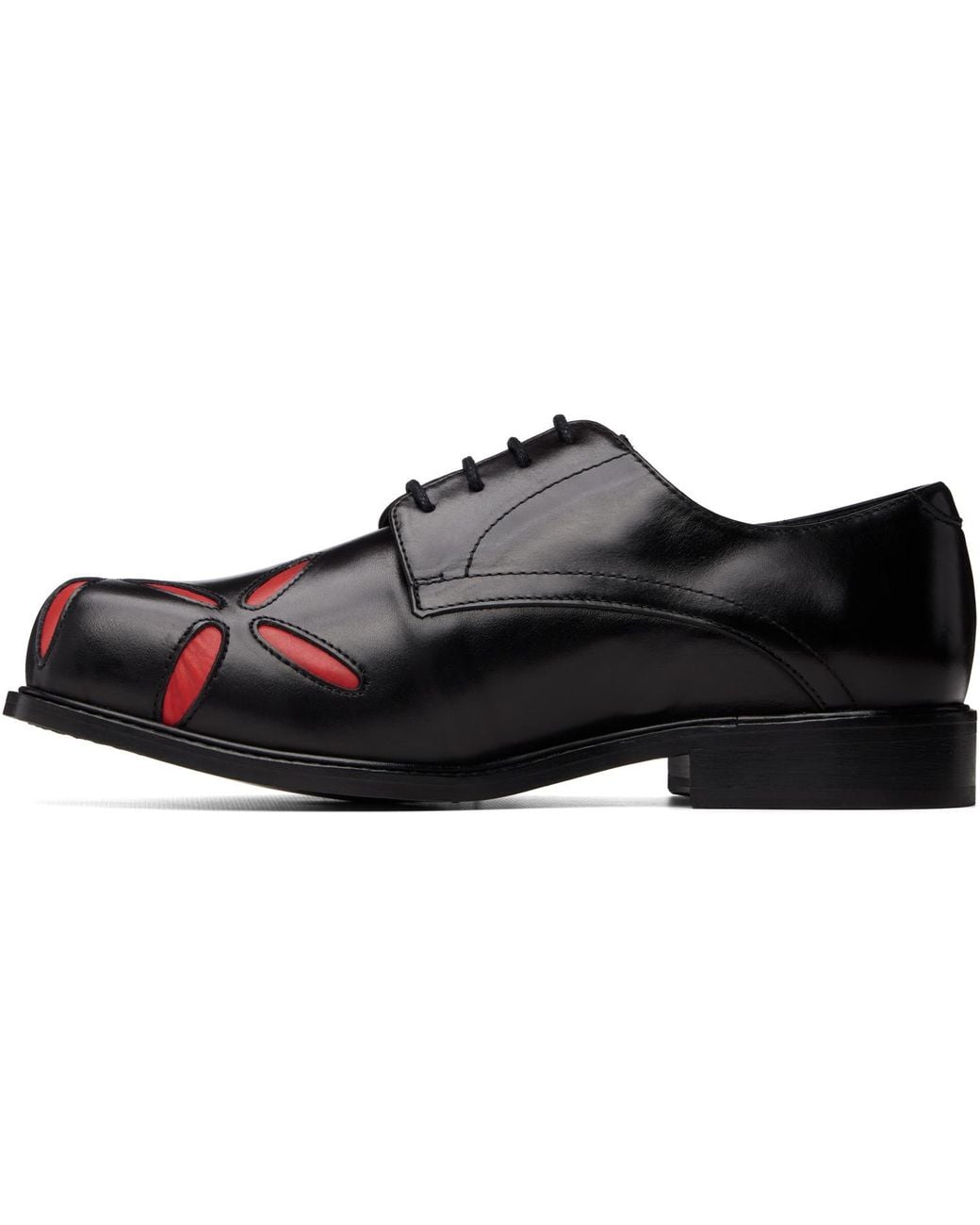 STEFAN COOKE Black Slashed Square Toe Derbys for men